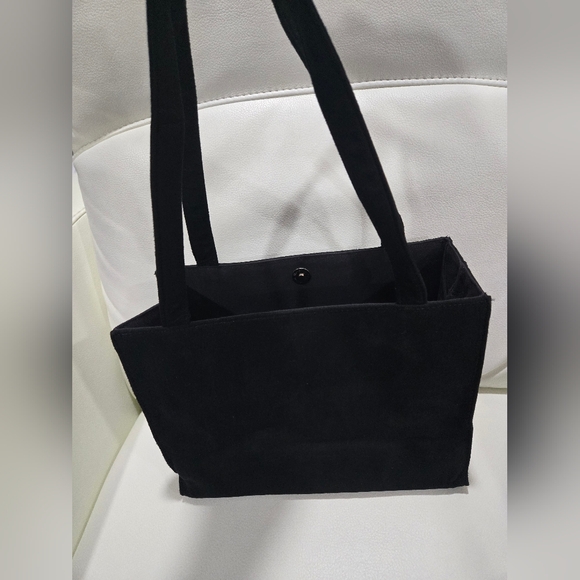 KATE SPADE BLACK SUEDE/MICROFIBER TOTE/HAND BAG-AUTHENTIC - Picture 2 of 5